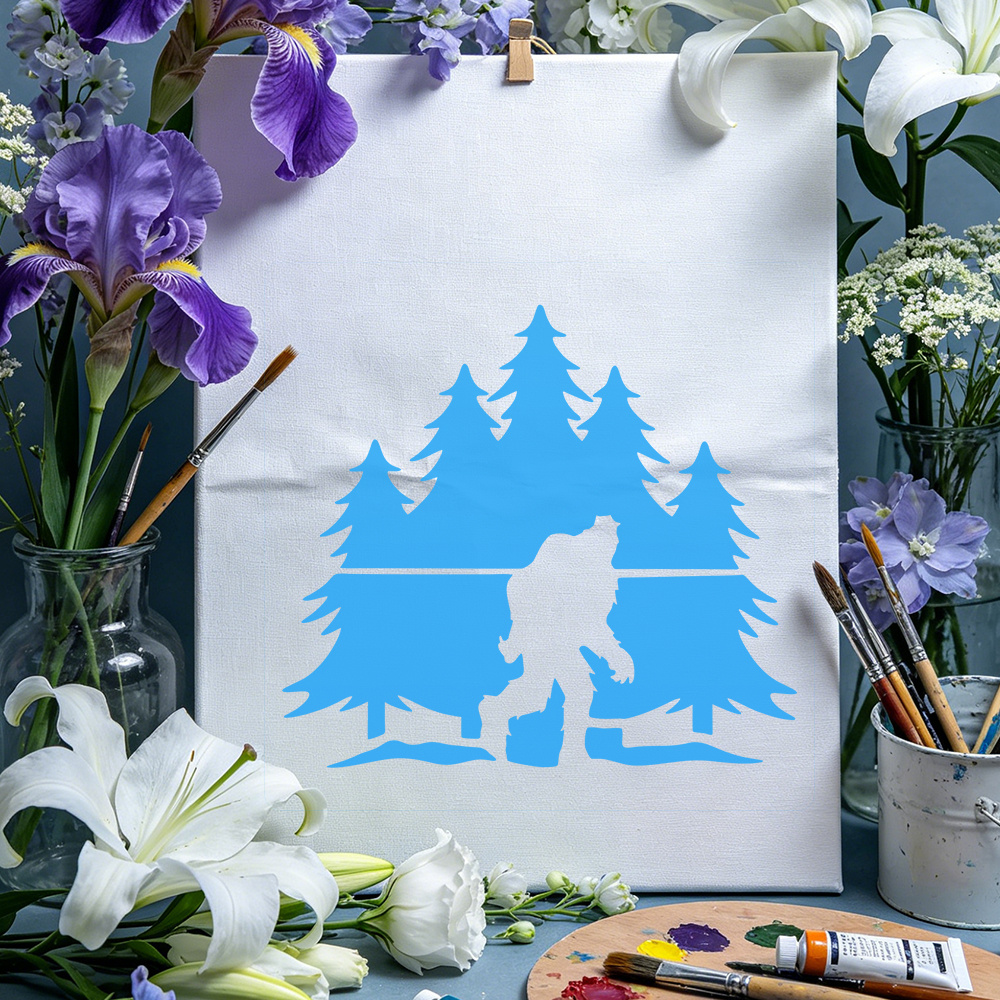 Natural Woodland Monkey & Forest Stamping Mold Template for Crafters